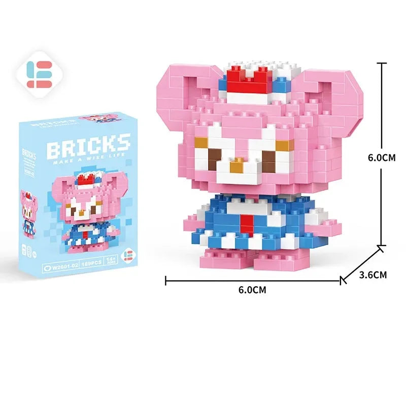 Disney LiLo Stitch Toys Building Blocks Pokeman Pikechu lega Anime Cartoon Character Model