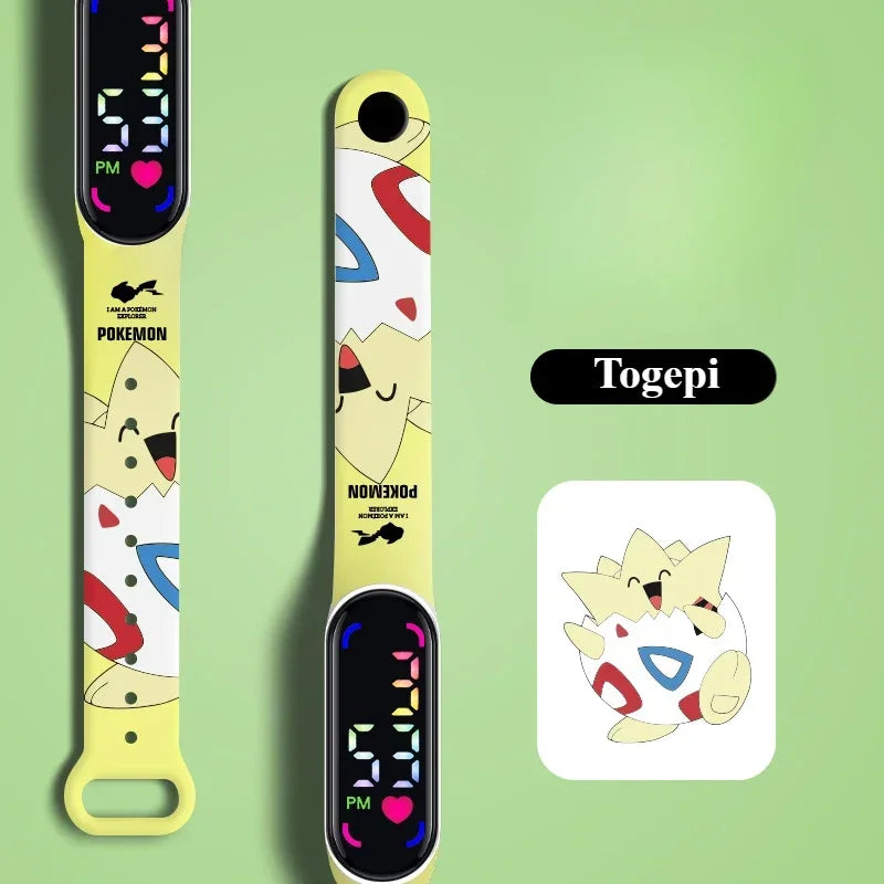 Pokemon Watch Pikachu Gengar, LED Digital Waterproof Watch for Kids