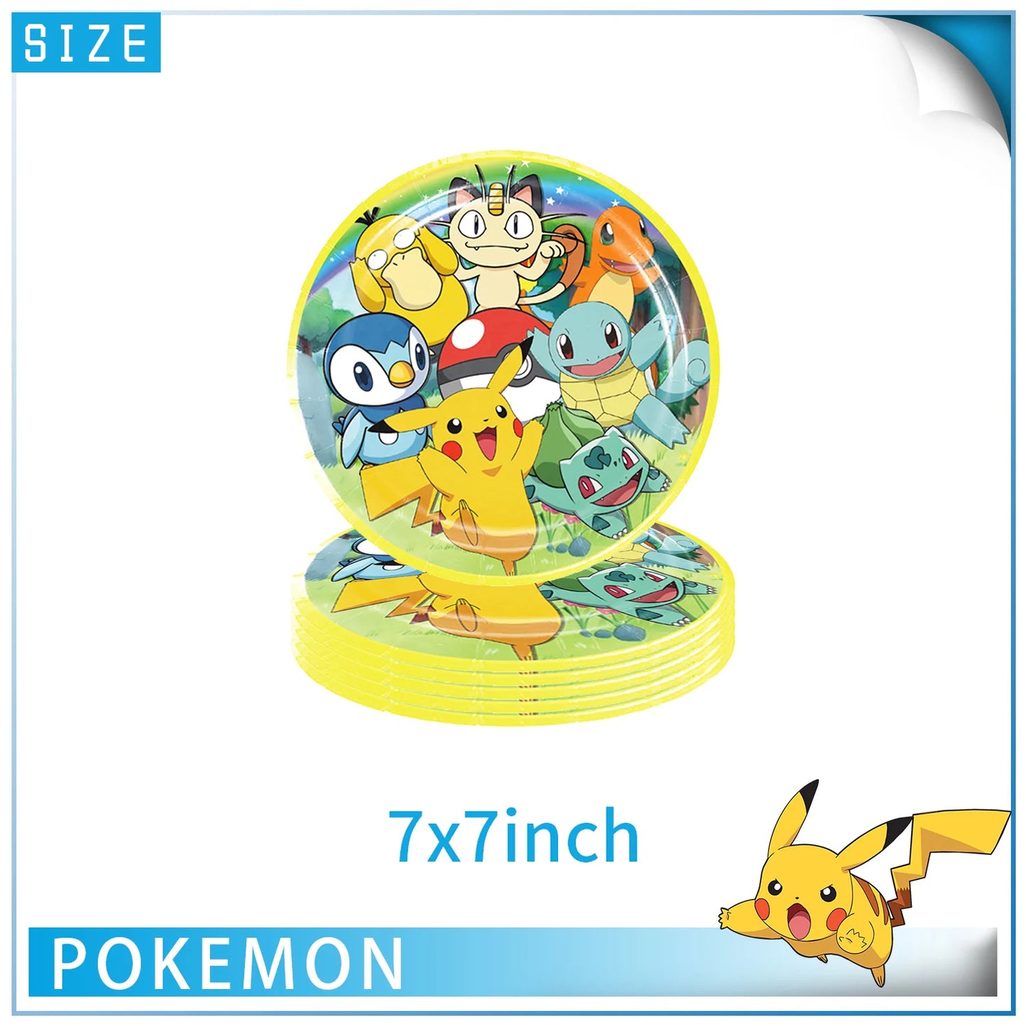 Pikachu Birthday Party Supplies Pokemon Decorations Favor Gifts - Foil Balloons Disposable Stickers Bracel Banner for Fan Events