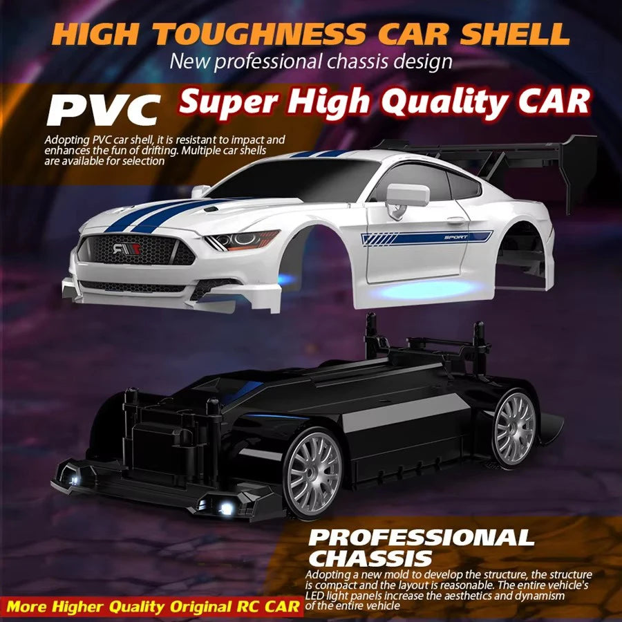 1:24 High Speed RC Drift Vehicle Cars Mustang 4WD Remote Control Racing Car Gift Toy