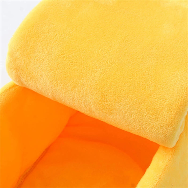 Banana Cat Bed House Cute Cozy Beds Warm Durable Portable Pet Basket Kennel