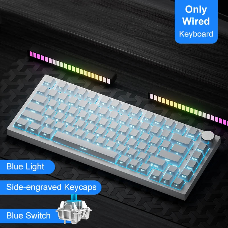 Pro Gaming Mechanical Keyboard Bluetooth 5.1/Wireless/C-Wired Customised Keyboard with Knob Hot Swapping Gasket