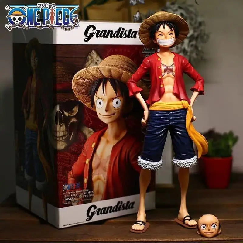Hot 28cm One Piece Luffy Three Form Face Changing Doll Action Figurine Model Toys