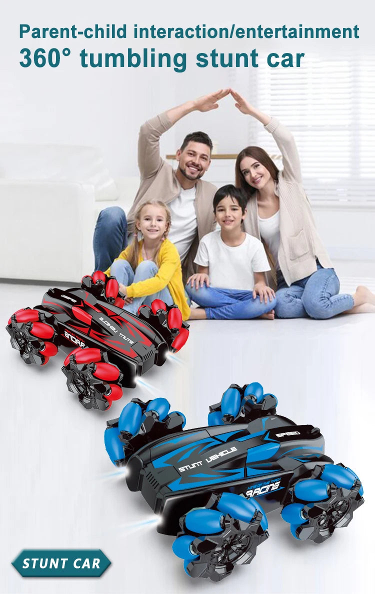 F1 RC Drift Car With Music Led Lights 2.4G Glove Gesture Radio Remote Control Spray Stunt Cars