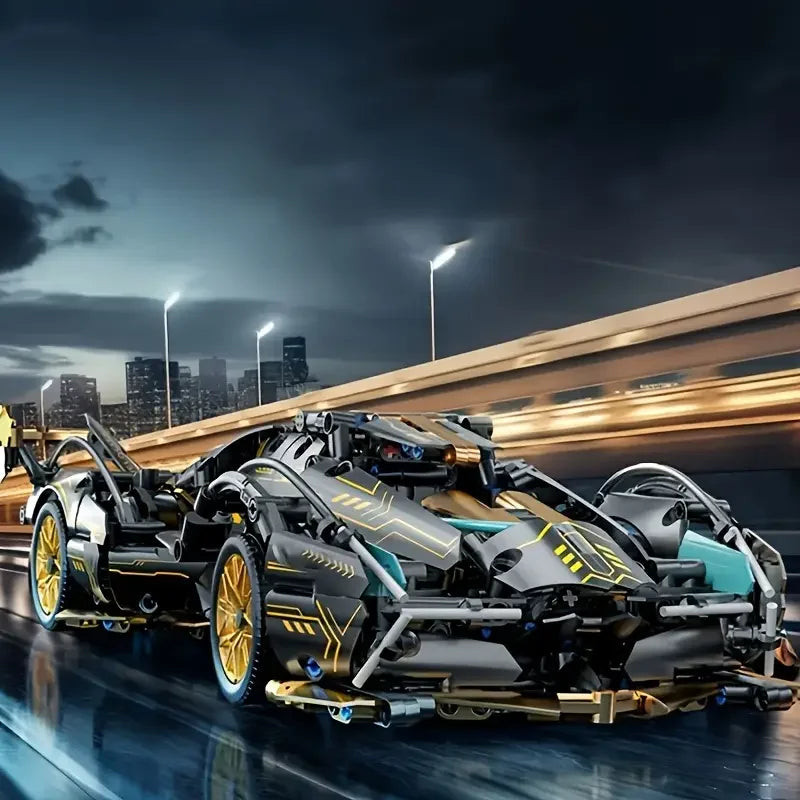 1690 Pieces, Green Racing Building Block Toys, Abs Materials, Manual Toy Building Blocks Assembly