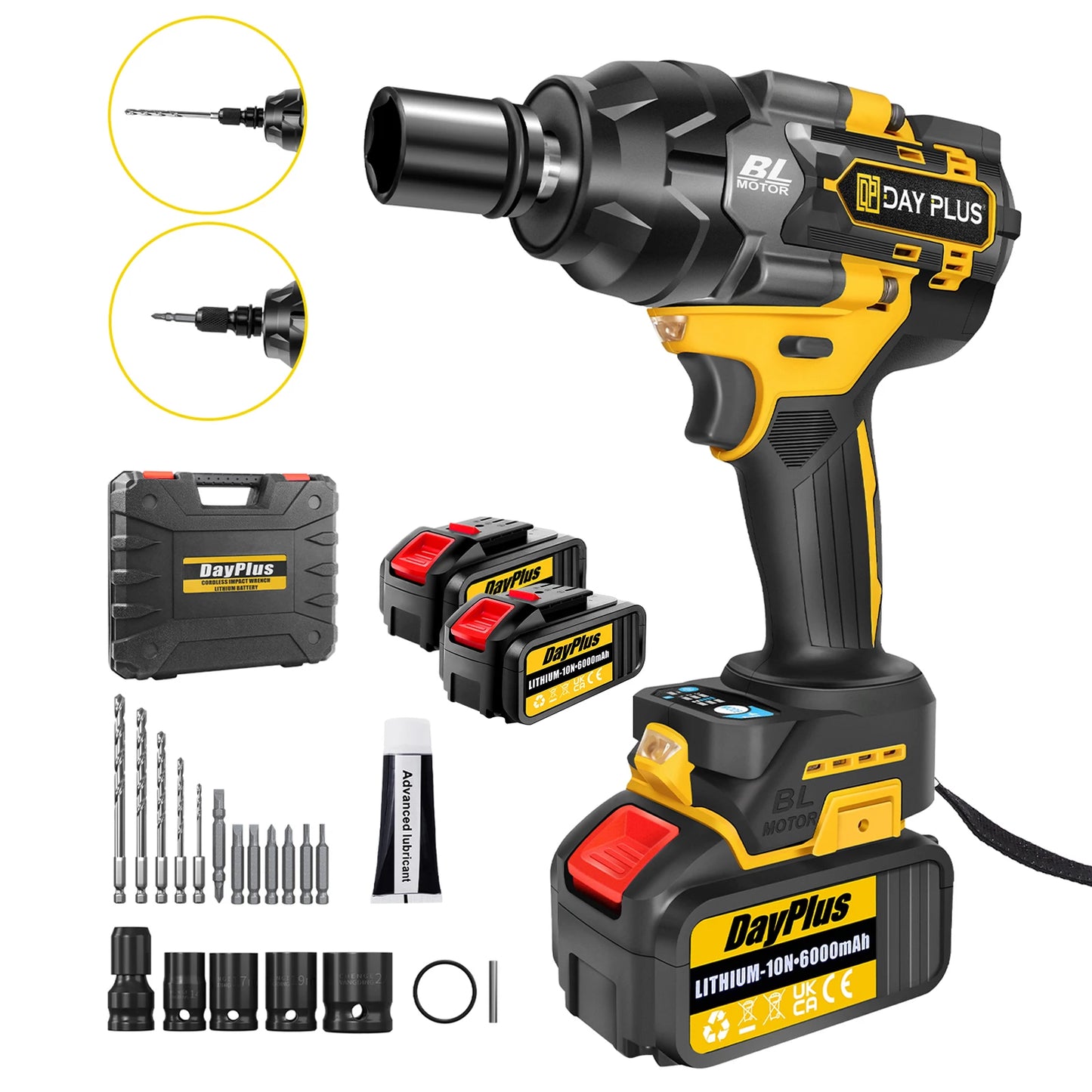 Cordless High Torque Impact Wrench Electric 750N.m, For Home Tools Kit