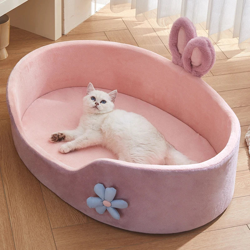 Detachable Washable Dog Sleeping Bed Soft Comfortable Warm Cat Bed for Four Seasons
