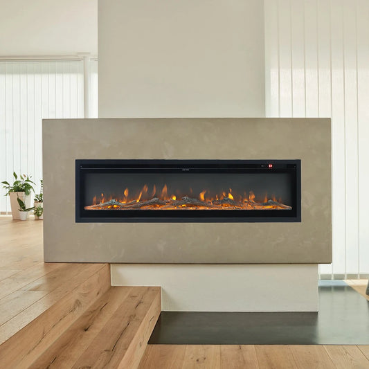 40 Inch Fireplaces LED Recessed Wall Mounted Freestanding Electric Fireplace with Remote Control