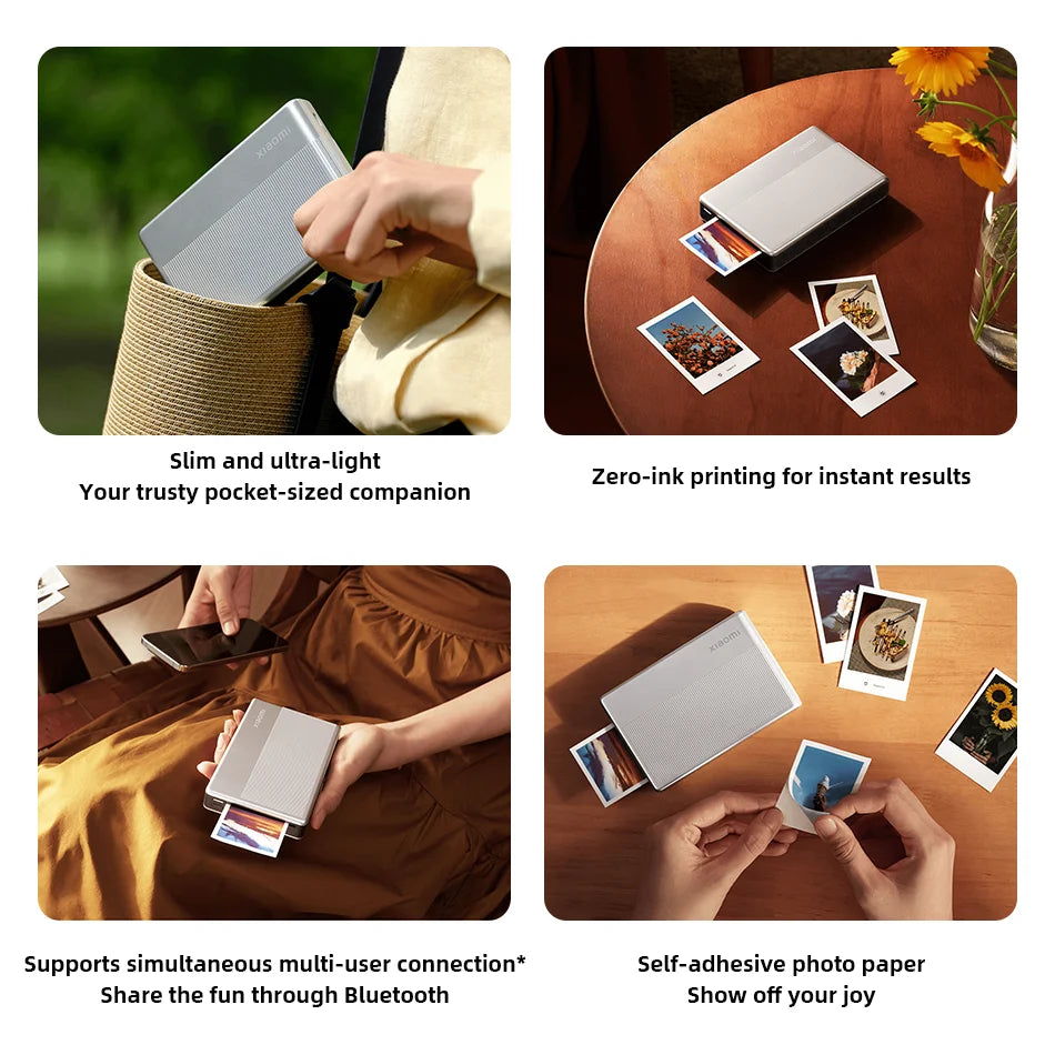 Xiaomi Portable Photo Printer 1S Bluetooth Thermal Print ZINK Inkless Technology Wireless