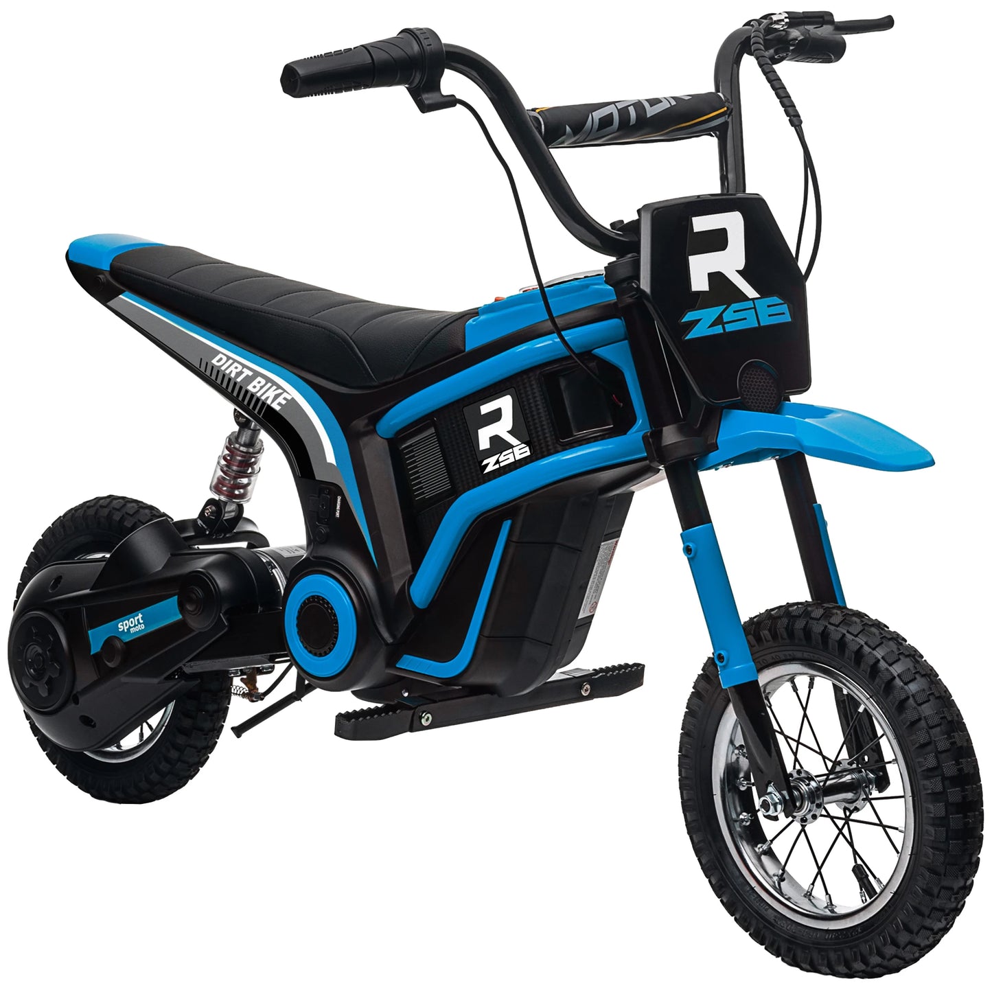 HOMCOM 24V Kids Electric Motorbike with Twist Grip Throttle, Music, Horn