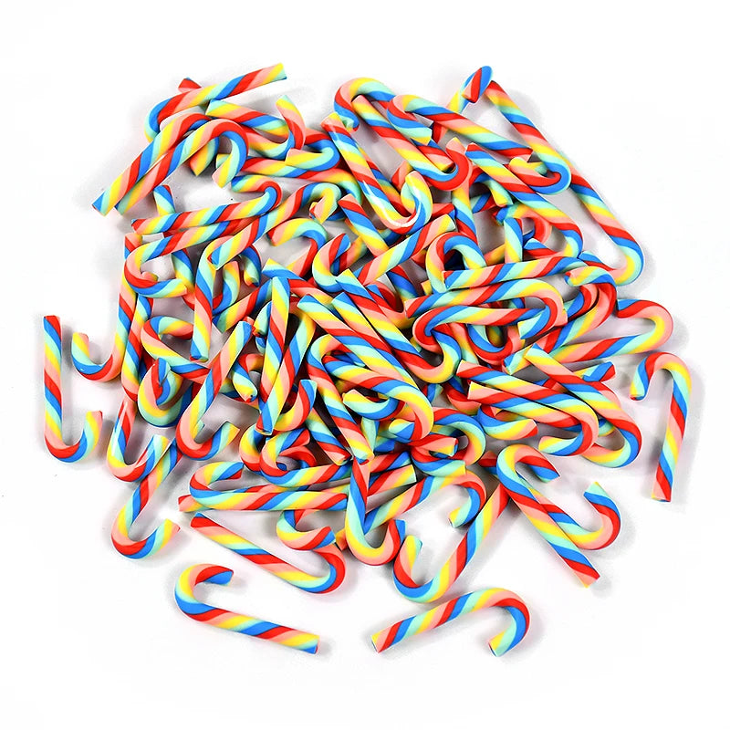10/30/50Pcs Mini Candy Cane Christmas Decoration Red White Resin Candy DIY Crafts Xmas Home Decor