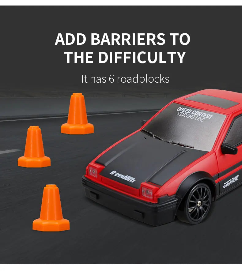 1:24 High Speed RC Drift Vehicle Cars Mustang 4WD Remote Control Racing Car Gift Toy