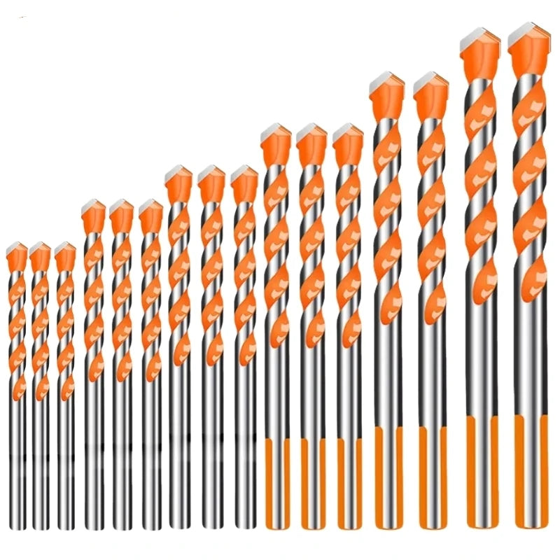 16PCS Tungsten Carbide Masonry Drill Bit Set for Metal Steel Porcelain Ceramic Tile Concrete Brick Wood 3-12mm Drilling Tools