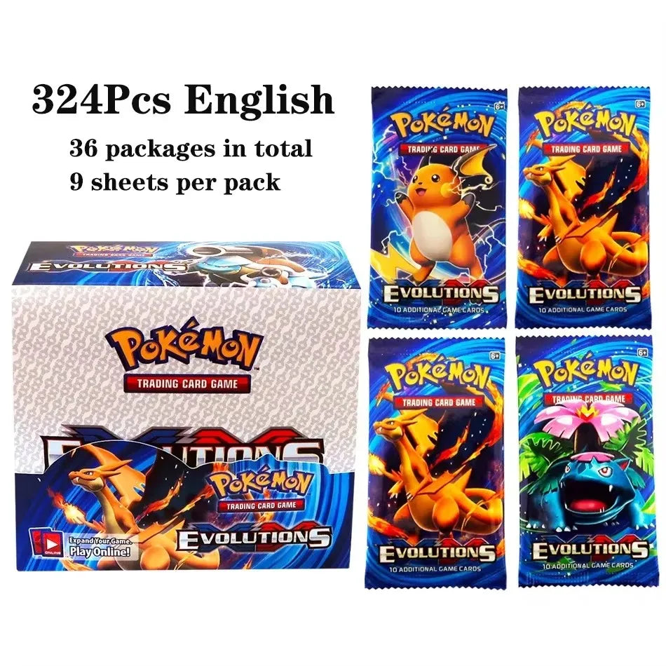 2025 324Pcs Pokemon Cards Sun & Moon Evolutions Unified SHINING Booster Box Collectible Tradiner Card Game toy