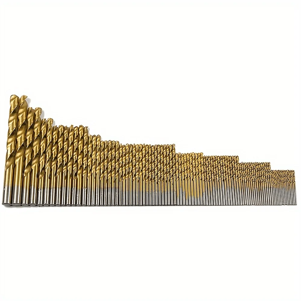 99Pcs HSS 4241 Twist Drill Bit Set Anti-rust Wear Protection Round Shank Titanium Drill Bits