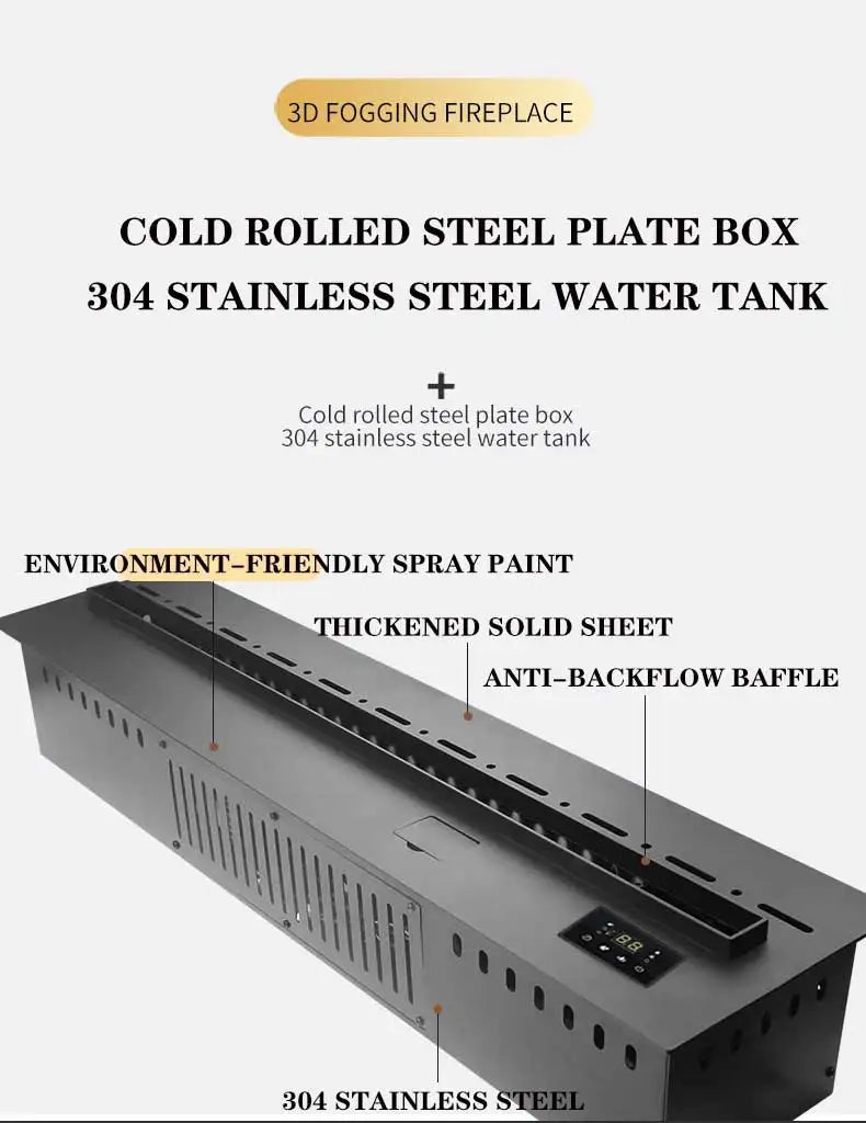 Water Vapor Fireplace Germicidal UV Lamps Customized 3D Flame Electric Fireplace Tv Stand