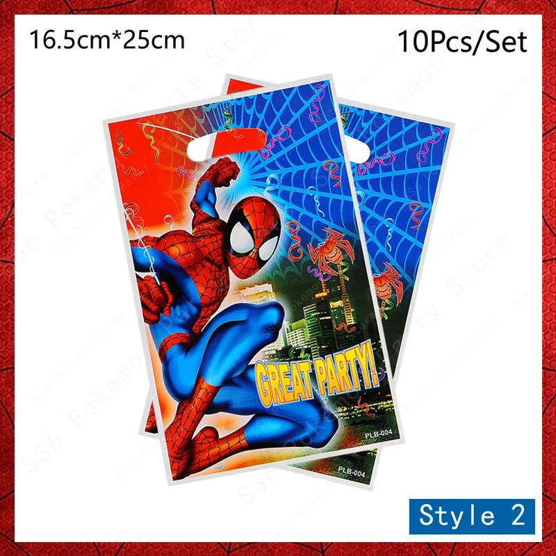 Spiderman Birthday Party Decorations Disposable Tableware Plate Cup Napkins Bags Supplies Set