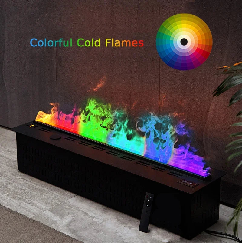 3D Atomizing Fireplace For Living Room Multi-color Fake Flame Electronic Remote Control Water Steam