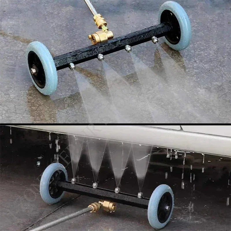 5000PSI car chassis high pressure washer 16 inch electric car locomotive bottom water broom with 2 extension rods