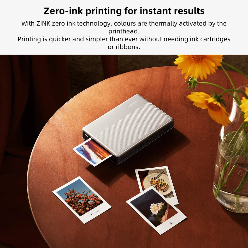 Xiaomi Portable Photo Printer 1S Bluetooth Thermal Print ZINK Inkless Technology Wireless