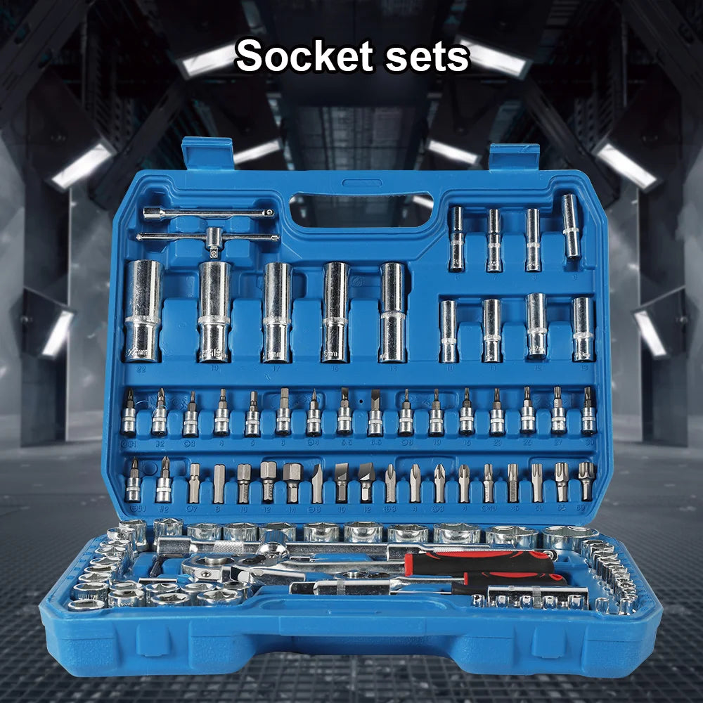 108pcs Socket Wrench Set Car Repair Tools Ratchet Spanner Wrench Set Ratchet Spanner Screwdriver Bits