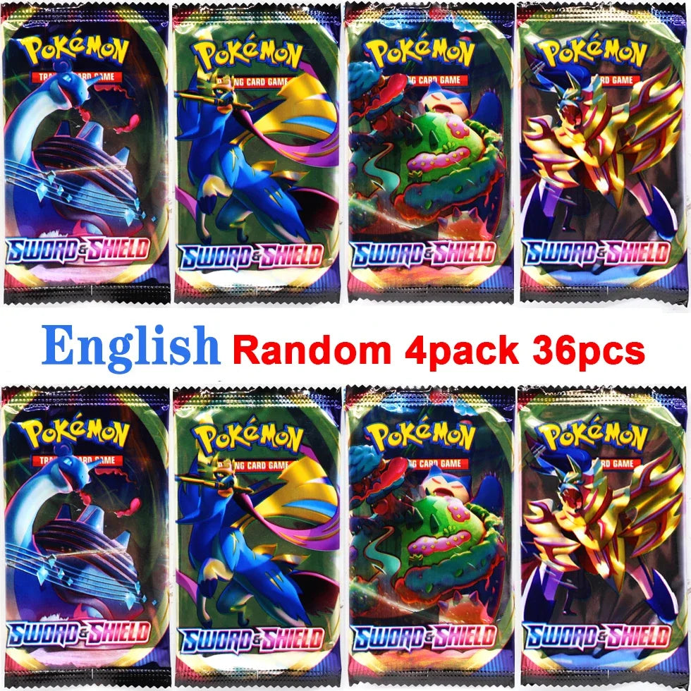 4 Pack Pokemon Cards 151 Team up Sun & Moon Thunder English Trading Card Collectible