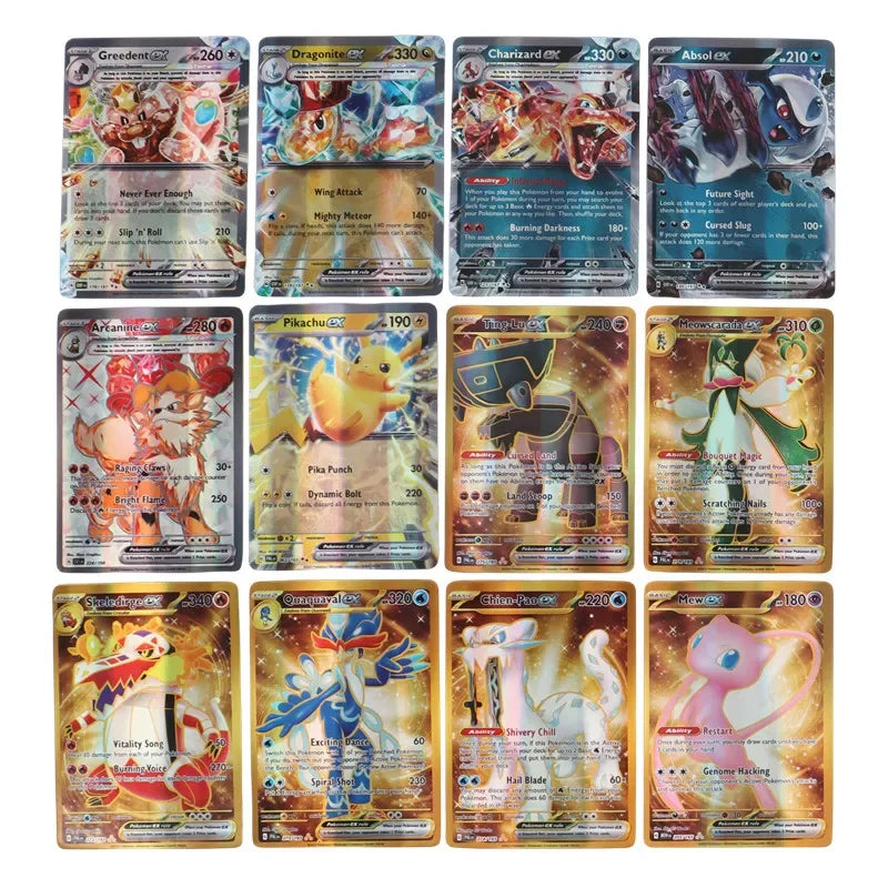 60/100Pcs English Pokemon Card 1996 Year Shining Charizard Pikachu Mewtwo trade Card Kids Pokemon Toy