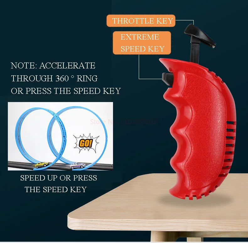 Electric Railway Track Set Double Remote Control Car Racing Track Autorama Circuit Toy For Children Gift