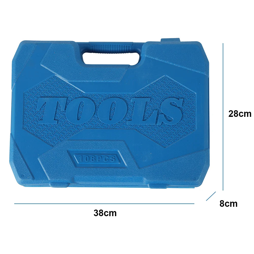 108pcs Socket Wrench Set Car Repair Tools Ratchet Spanner Wrench Set Ratchet Spanner Screwdriver Bits