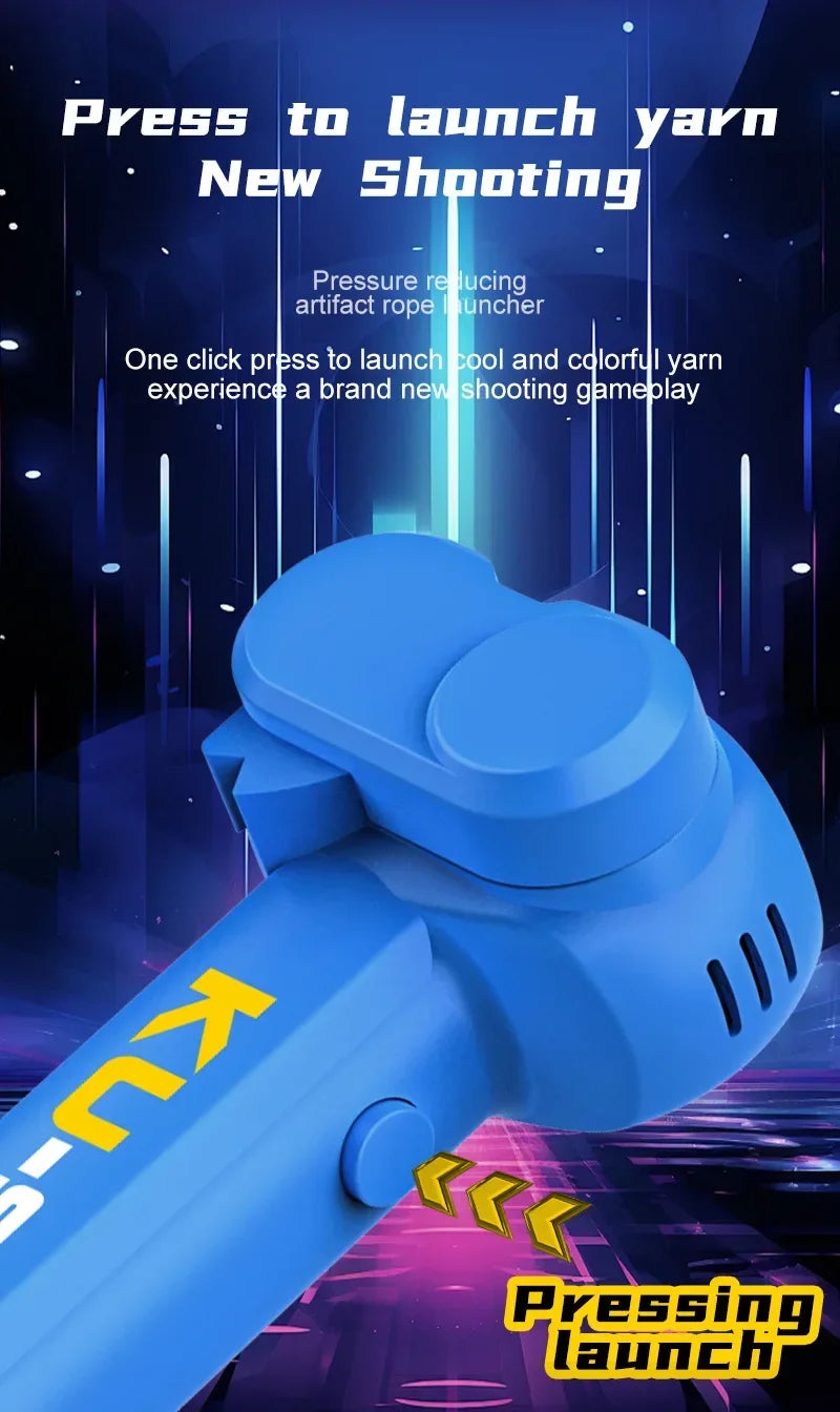 Light Toy String Glow In The Dark String Rope Launcher Luminous Portable Handheld String Stress Relief Toys For Kids
