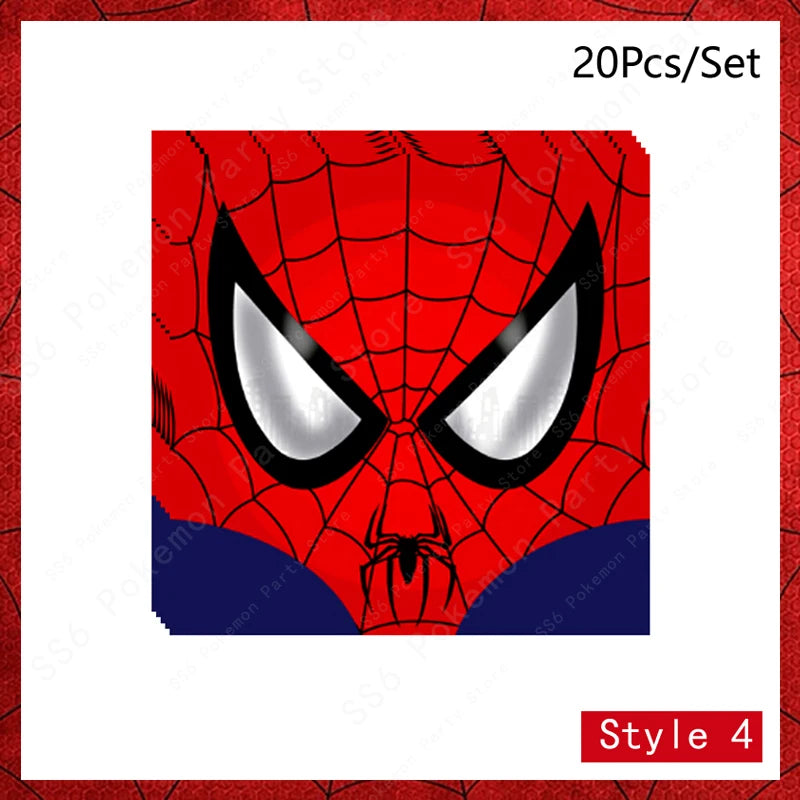 Spiderman Birthday Party Decorations Disposable Tableware Plate Cup Napkins Bags Supplies Set