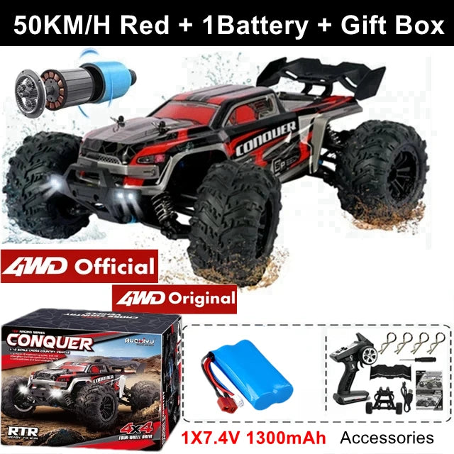 4WD 1:16 80KM/H Super Brushless 50KM/H Brushed RC Car 4x4 Off Road High Speed Drift Racing Truck Toy Kids Adults