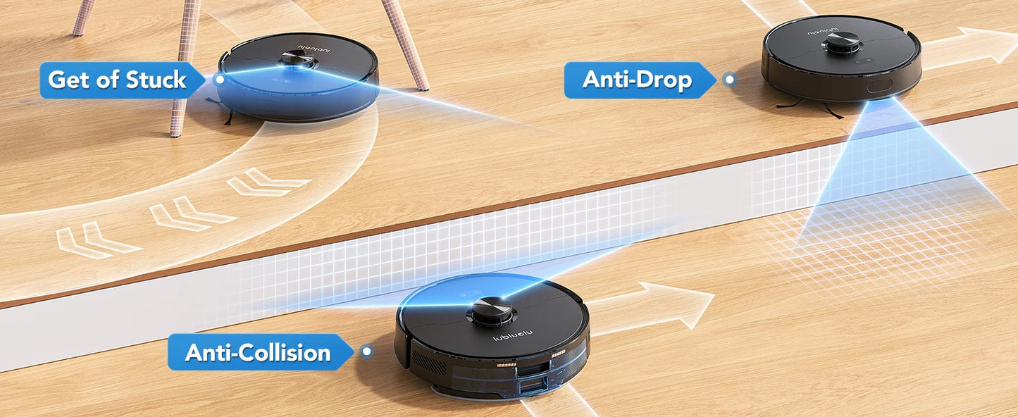 Lubluelu L15 Max Robot Vacuum Mop Combo 5500Pa Auto-Charging 3 In 1 Robot Vacuum Cleaner