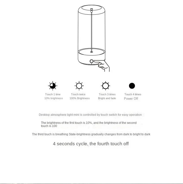 Portable quantum wire ambient magnetic light Type-C charging, for bedroom, study, Christmas gift