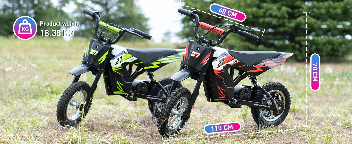 RCB Kids Electric Motorbike for Children, Up to 15.5 MPH & 9.3 Mile Range with 36V 4Ah Motor