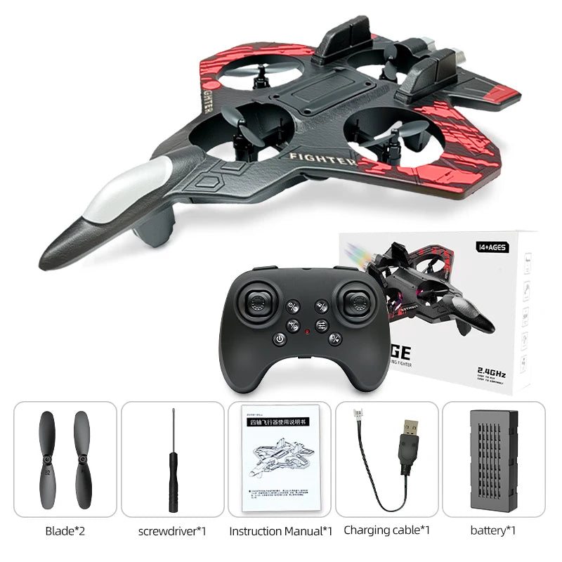 Foam RC Plane 2.4G Remote Control Stunt Glider 360 ° Flying Aircraft with LED for Kids