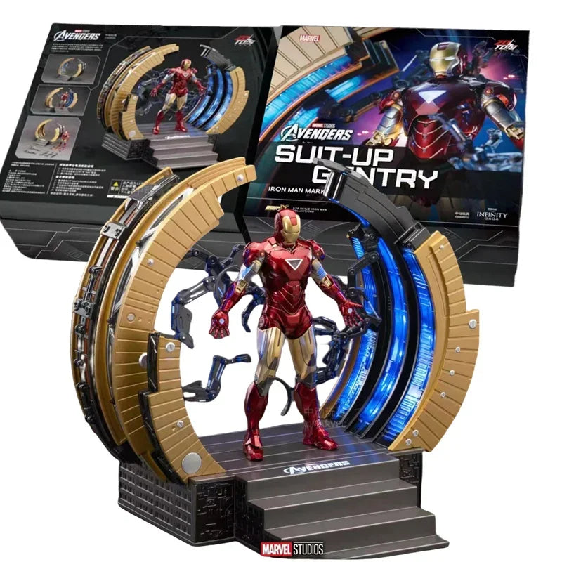 ZD Original Iron Man SUIT-UP GANTRY 1/10 Marvel Legend Demolition stand LED Light MK6 MK4 Armor Tony Stark Model Action Figure