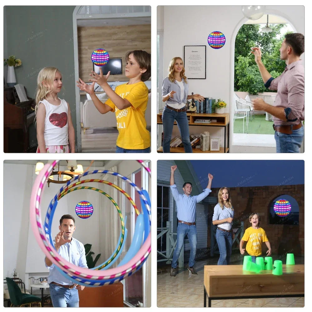 Flying Ball Children's Hand Controlled Color LED Cosmic Globe 360 ° Rotating Suitable for Indoor and Outdoor