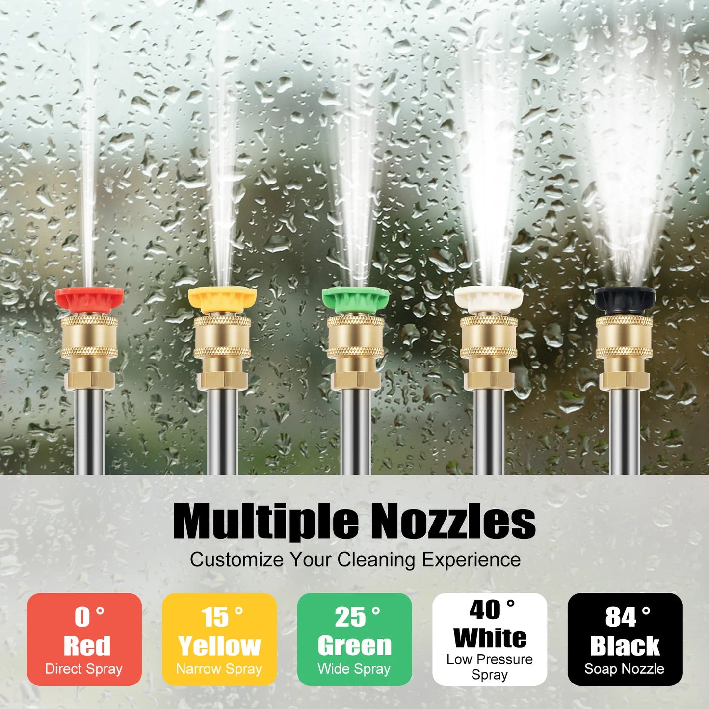 7.5HP 2200 PSI Pressure Washer with 5 Different Nozzles High Pressure Petrol Cleaner Pressure Washer