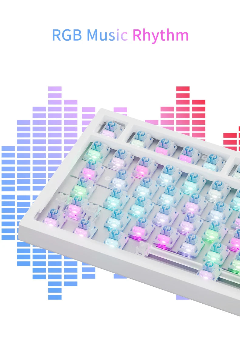 Pro Gaming Mechanical Keyboard Bluetooth 5.1/Wireless/C-Wired Customised Keyboard with Knob Hot Swapping Gasket