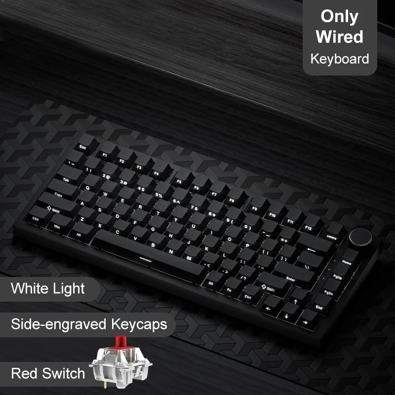 Pro Gaming Mechanical Keyboard Bluetooth 5.1/Wireless/C-Wired Customised Keyboard with Knob Hot Swapping Gasket