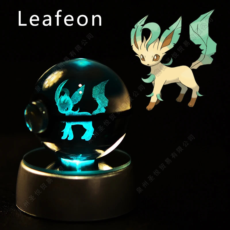 Pokemon Crystal Ball 3D Pikachu Gengar Mewtwo Night Light Lamp
