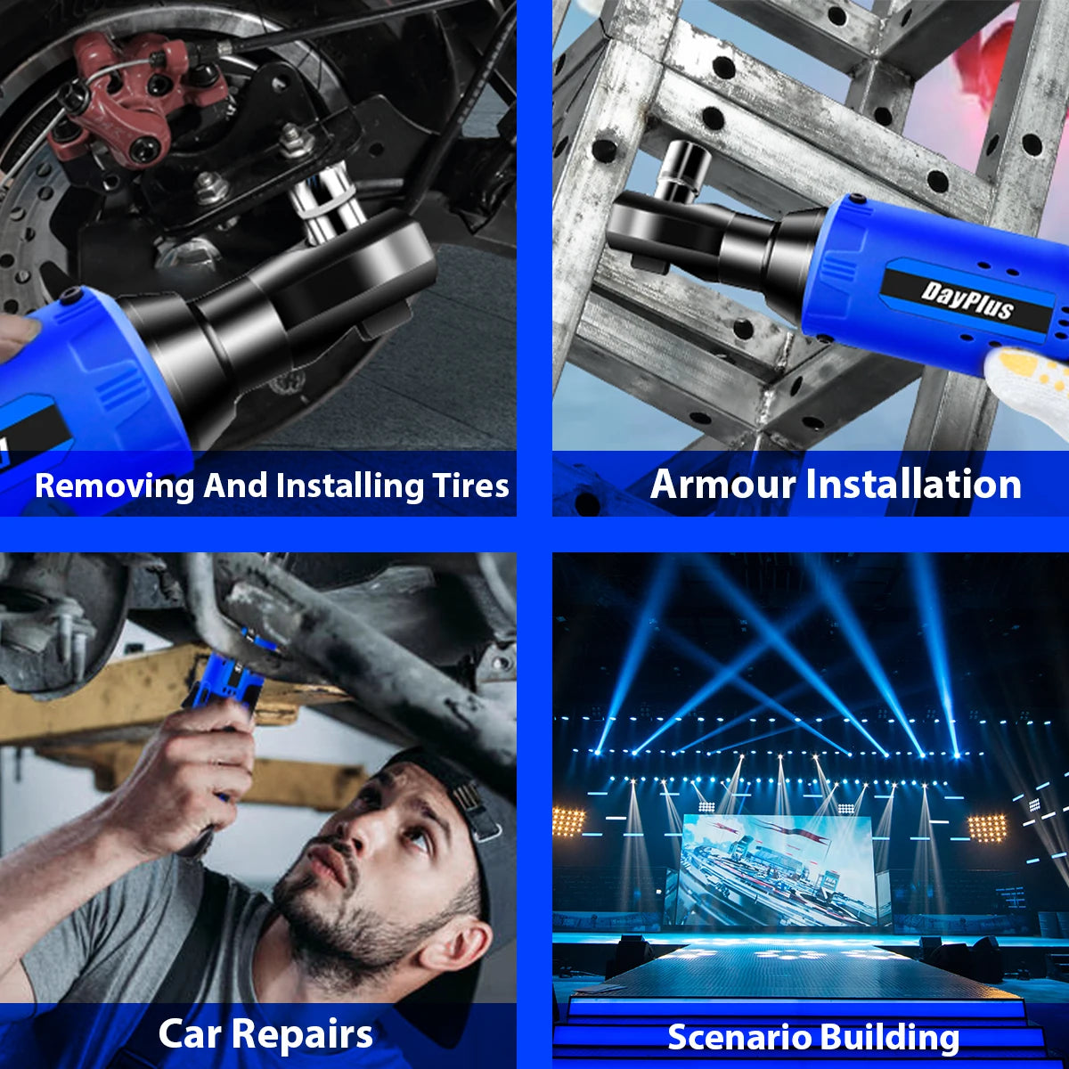 Cordless Ratchet Wrench Set,3/8"300 RPM 12V Power Electric Ratchet Driver with 7 Sockets,Two 1500mAh Li-Ion Batteries