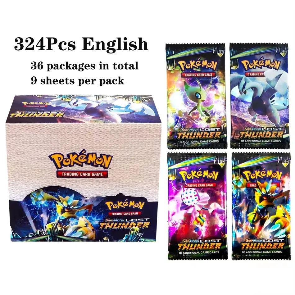 2025 324Pcs Pokemon Cards Sun & Moon Evolutions Unified SHINING Booster Box Collectible Tradiner Card Game toy