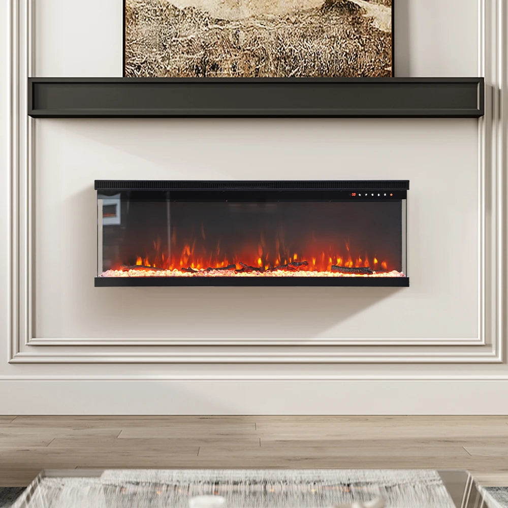 Recessed/Freestanding Electric Fireplace Wall Mounted Home Decoration Multi Size With Remote