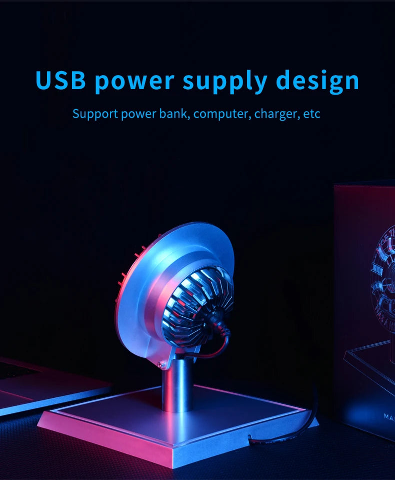 Stark MK1 Metal Alloy USB LED Lamp - Voice Control, PVD Surface, 18cm, Proof Tony Stark Has a Heart, Gift for Fans
