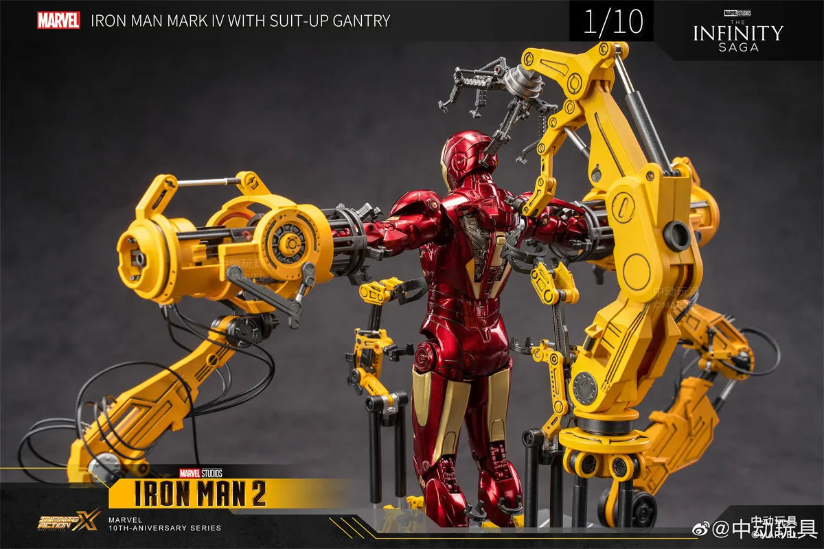 ZD Original Iron Man SUIT-UP GANTRY 1/10 Marvel Legend Demolition stand LED Light MK6 MK4 Armor Tony Stark Model Action Figure
