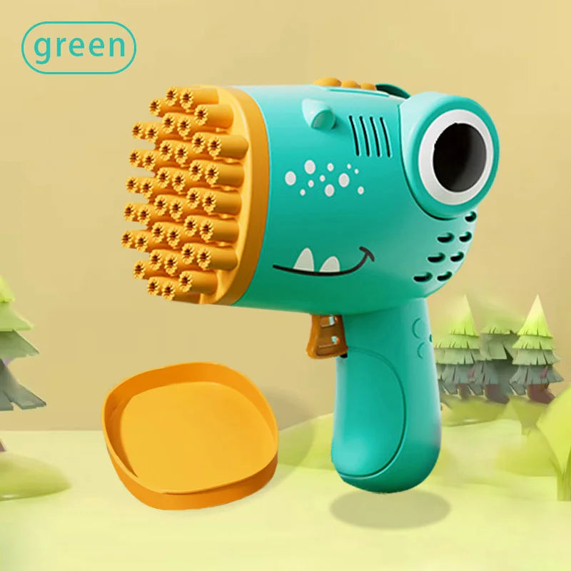 40 Hole Dinosaur Handheld Bubble Machine, Electric Bubble Gun Outdoor Toy