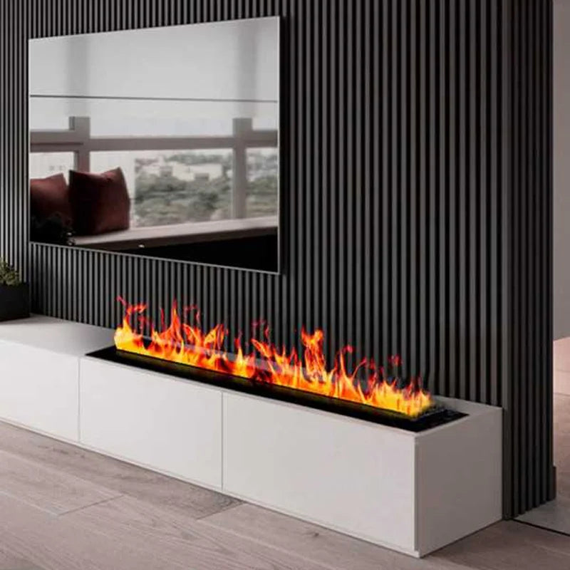 Smart Home 3D Fireplace Water Steam Humidifier LED Decorative Flame TV Wall Sound Electric