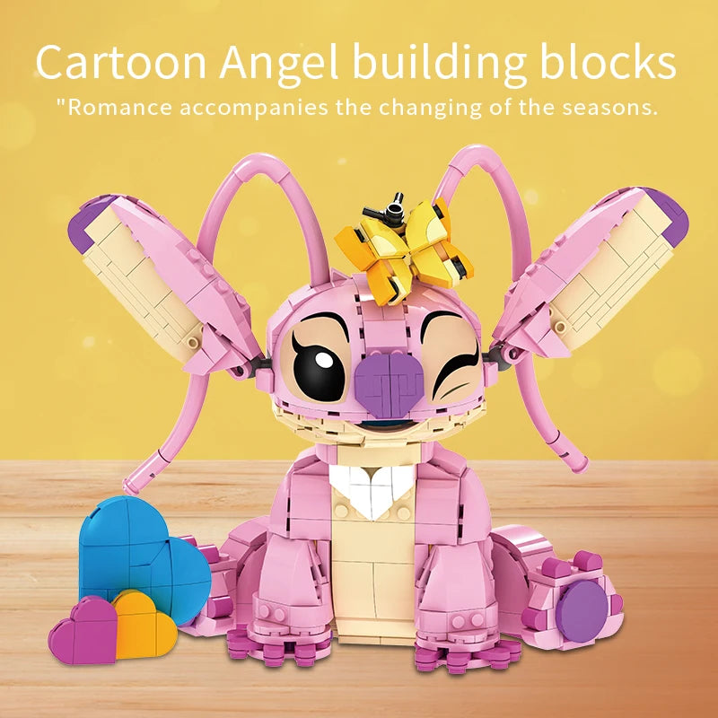 New Stitch Angel CP Building Blocks 2025 - Large Piece Cartoon Toys with Moving Ears Gift for Birthday